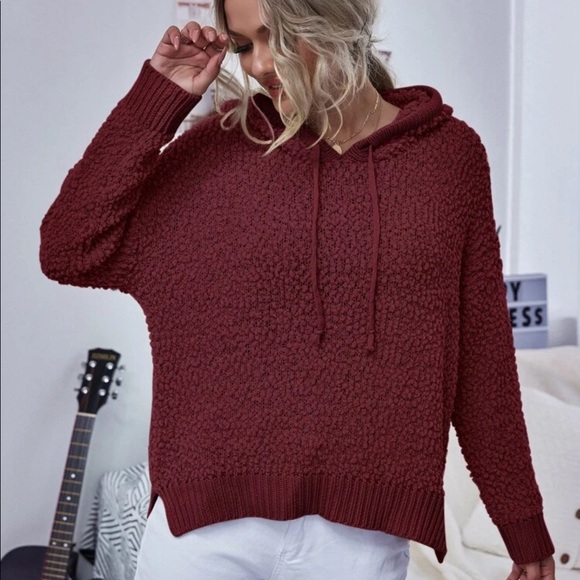 SOFTEST EVER Popcorn knit hoodie pullover blue - Picture 7 of 10